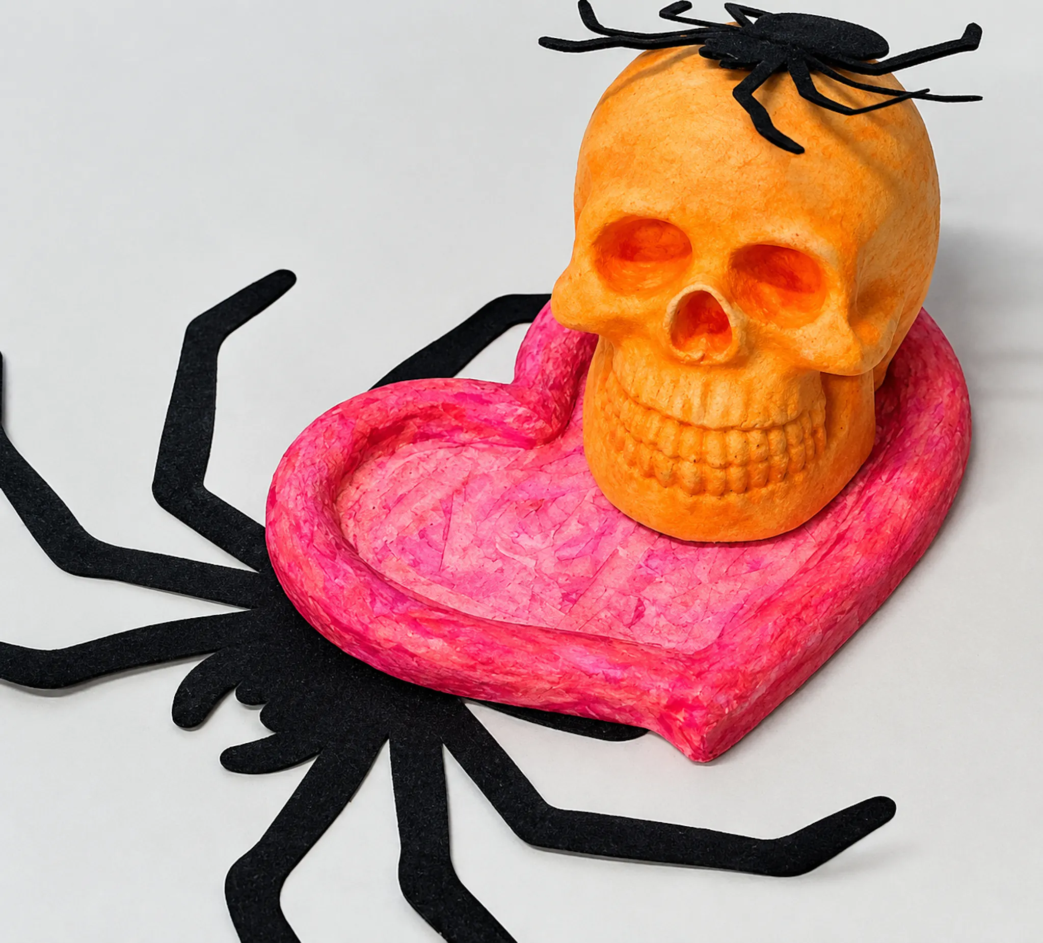 Orange Skull Spider Heart Craft